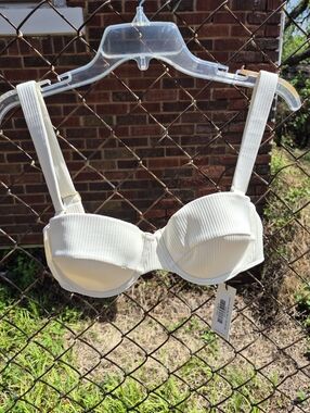 NWT Montce Cream Rib Bustier Bikini Top Size M